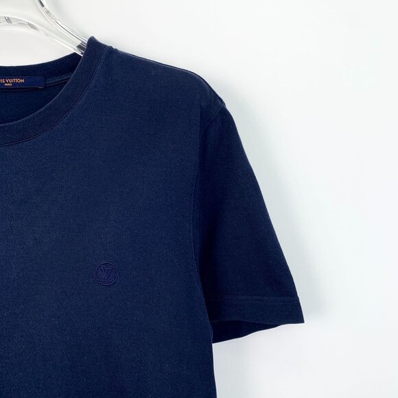 CM0232 Louis Vuitton Navy Blue Crewneck T-Shirt - Picture 3 of 7